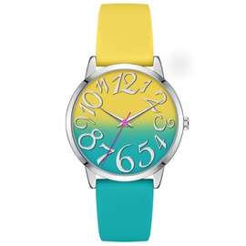 Bisley Women Watch Yellow and Blue Silicone Strap Easy to Read