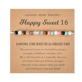 Sweet 16 Beaded Bracelets Gifts for Girls 16th Birthday Gifts for Daughter Granddaughter Gifts for 16 Year Old Girl Birthday Gift Ideas Best Friend Bday Gifts for Women Sweet Sixteen Party Favor