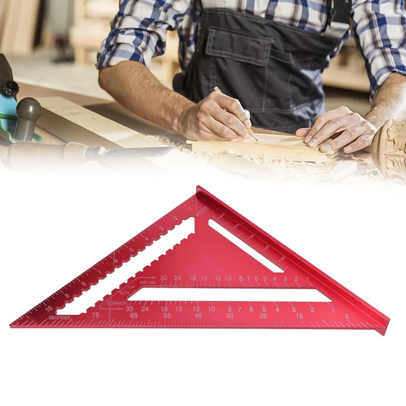 Woodworking Triangle Aluminum Alloy Red Corrosion Resistance Clear Scale Carpentry