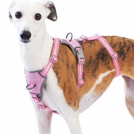 Huntboo Escape Proof Dog Harness – No Pull, No Slip, Fully Reflective, Adjustable 7-Point Design for Small, Medium, and Large Dogs – Lightweight for Outdoor Training & Hiking (Pink, XL)