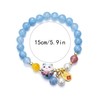 Feng Shui Lucky Cat Bracelet with Blue Crystal & Ceramic