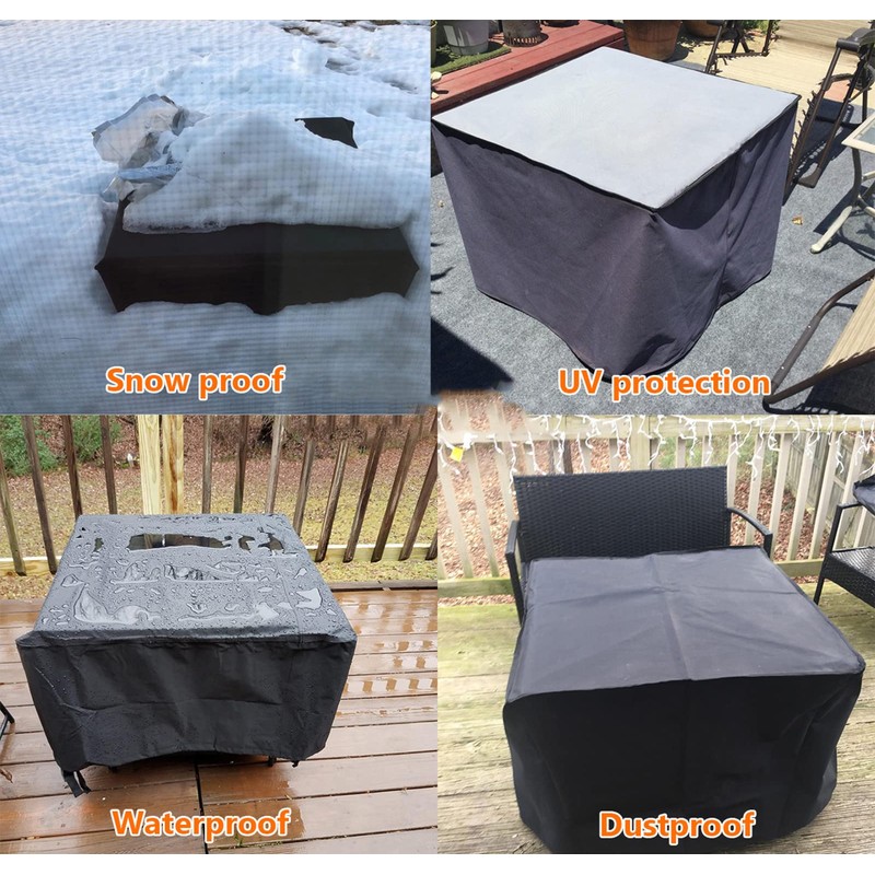 WOMACO Heavy Duty Square Patio Fire Pit/Table Cover, Waterproof Outdoor