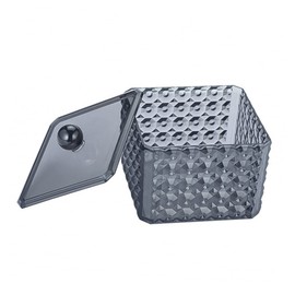 Ciieeo Pattern Cotton Swab Storage Box Transparent Acrylic Organizer for Makeup Cotton Pads and Items Compact Household Accessory for Clean and Neat Storage