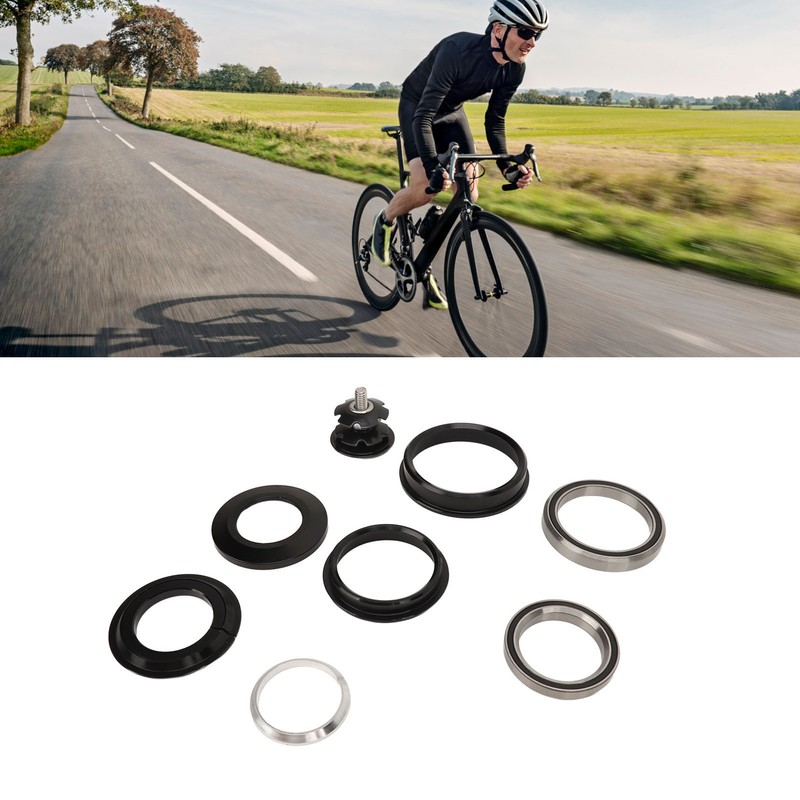 Bicycle Front Fork Bowl Set Aluminum Alloy Dual Bearings Mountain