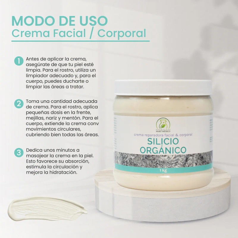 Crema Reparadora Con Silicio Orgánico (1 Kilo) Momento De Aplicación
