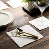 JEBBLAS Cocktail Napkins Disposable Beverage Bar Napkins Black Linen-Like Square