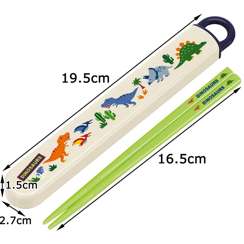 Skater ABS2AM-A Dinosaurus Children's Chopsticks and Case Set, Made in