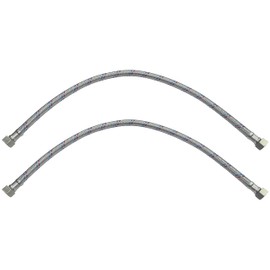 AERZETIX - C51050 - Set of 2 - Flexible Connection Hose - Flexible Hose - 500 mm - 3/8 Inch Female - 3/8 Inch Female - Tap Health Mixer Tap Kitchen Bathroom Sanitary