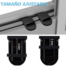 HOGESA 4 PCS Cerraduras de Ventana, Seguro Ventana Corrediza, Cerradura de Ventana Corrediza Ajustable, Protección para Niños, Animales y Antirrobo, con Almohadilla Protectora (Negro)