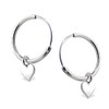 Katy Craig, Tiny Sterling Silver Hoop Earrings with Dangling Love
