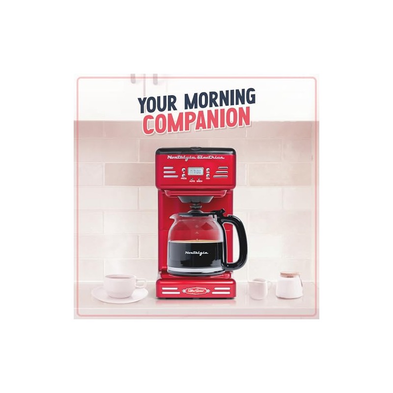Nostalgia Retro 12-Cup Programmable Coffee Maker With LED Display, Automatic