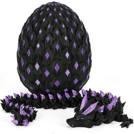 YILCER 3D Printed Dragon Eggs Mystery Dragon Egg Glow in The Dark Articulated Animals Cool Crystal 3D Print Dinosaur for Kids 5-7 8-12 Dino Eggs for Boys Girls Home Decor