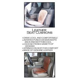 1clickautoacc Genuine Cowhide Mexican Respaldo Leather Car Seat Cushion Square Design-Brown