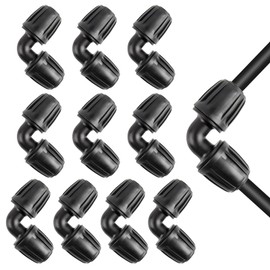 Hydrogarden Micro Drip System L-piece 1/2"(13mm) Pipe Connector for Changing Direction of 13mm Installation Pipe, Tool-free Installation, Reusable (10pcs Elbow)