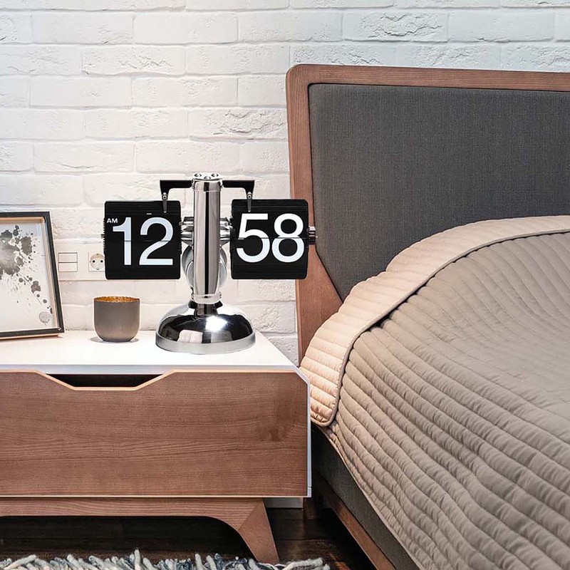 KENJIEY Flip Clock,Retro Flip Down Clock Mechanical Digital Flip Desk