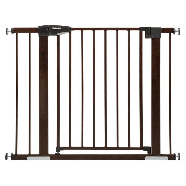BABELIO 29-40" Metal Baby Gate with Black Wood Pattern, Auto