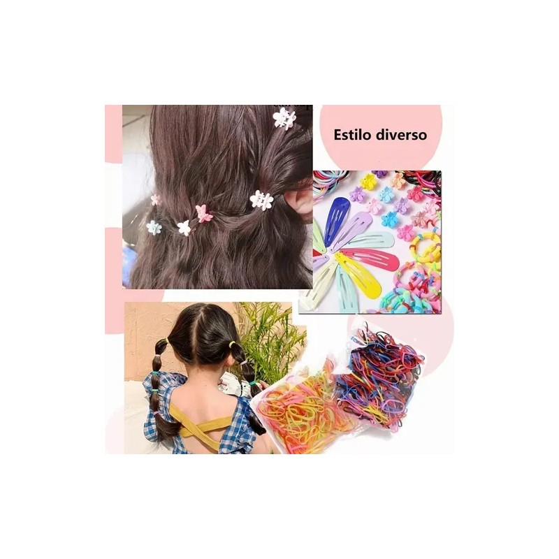 780pcs Mini Ligas Para Cabello Elásticas Dama Accesorios Etc