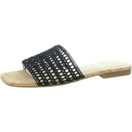 Jessica Simpson Women's Rilane Flat Sandal Slide, Black, 8.5