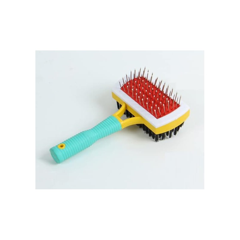 Double-Sided Slicker Hair Grooming Brush for Cats & Dogs, All