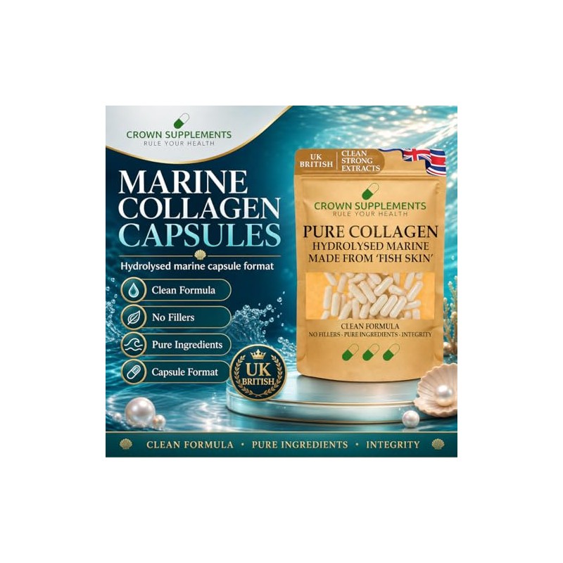 Pure Hydrolysed Collagen Capsules | Clean Fish Skin Formula Extracts