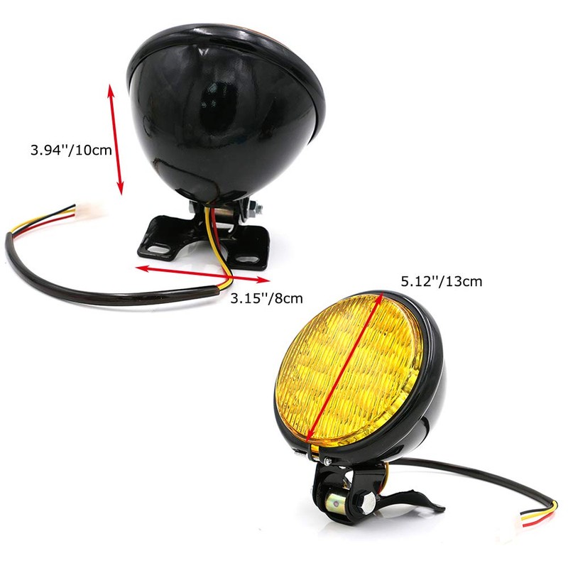 DKMOTORK 0011 Universal Motorcycle Headlight 5'' Head Lamp Front for