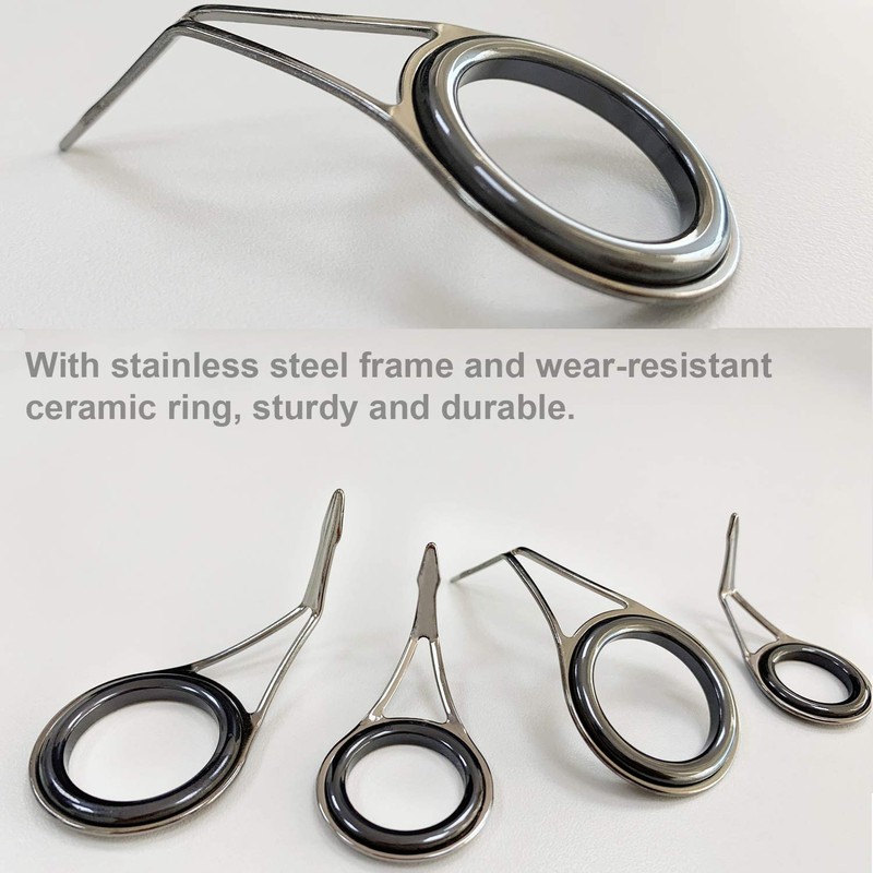 THKFISH Fishing Rod Guide Repair Kit Spinning Rod Guides Ceramics