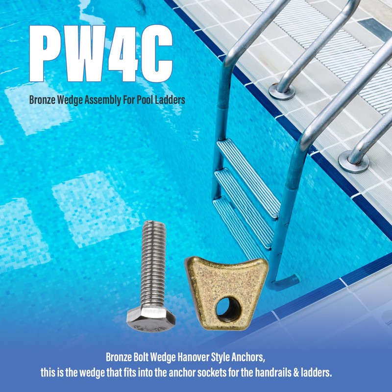 Pool Ladder Anchors Bronze Wedge Assembly, for PW-4C Perma 3",
