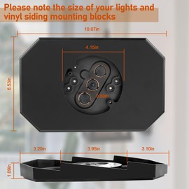 8141DBL Outdoor Light Mounting Block with Built-in Electrical Box Vinyl siding mounting Blocks,Siding Mounting Plate for 1/2 inch Lap Double and 4 inch Black