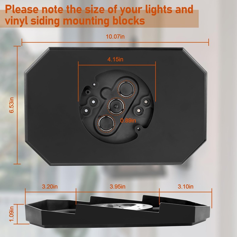 8141DBL Outdoor Light Mounting Block with Built-in Electrical Box Vinyl