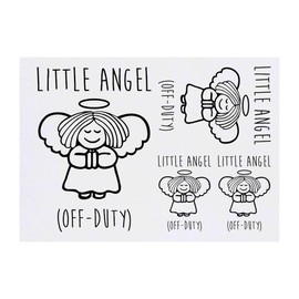 Azeeda 4 x 'Engel außer Dienst' Temporäre Tattoos - Wasserfest, Hautfreundlich & Ungiftig · Transfers in Verschiedenen Größen (TO00074626)