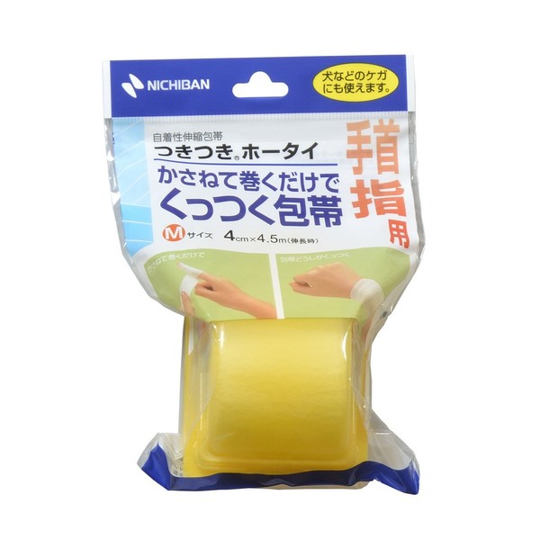 Nichiban Self-Applying Elastic Bandages with Attached Bandages, Size M, 1.6 inches (4.0 cm), Width 13.7 ft (4.5 m) Roll (when stretched) 1 Roll