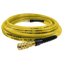 Coilhose Pneumatics PFE4050TYS15X Flexeel Reinforced Polyurethane Air Hose, 1/4" ID, 50' Length with 1/4" Industrial Coupler & Connector, Transparent Yellow
