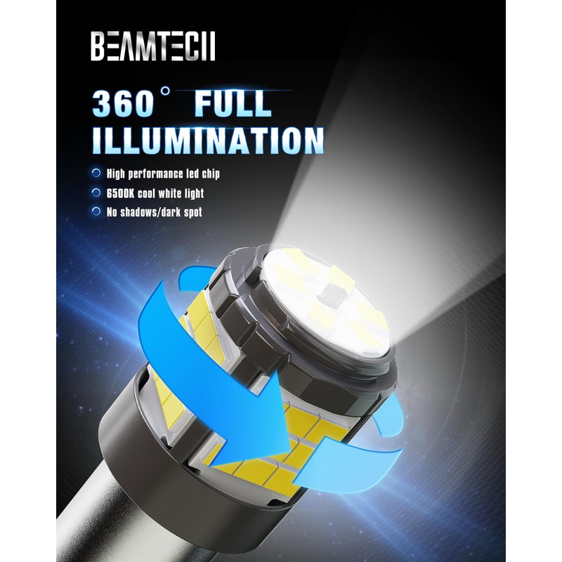 BEAMTECH Upgraded 1156 LED Bulbs for Turn Signal Lights, Build-in