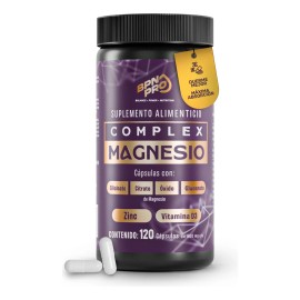 Magnesio Citrato, glicinato, gluconato y óxido más vitamina D3 y zinc | 120 Cápsulas | Complejo de 4 Magnesios Cápsulas para fortaleza ósea, función muscular, equilibrio nervioso y refuerzo inmune