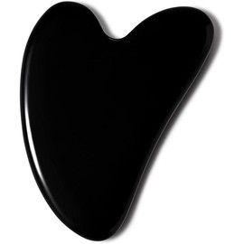 Gua Sha Stone Facial Tool, Natural Healing Crystal Massager for Face Body Skin Lifting Tool to Reduce Puffiness, Suitable for Beauty Care, Scraping and Spa Acupuncture Treatment Skincare Comfort - Color: Black