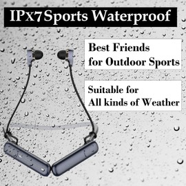 Neckband Bluetooth Headphones, 5.3 Bluetooth 100 Hours Playtime，IPX7 Sports Waterproof Earbuds with Dual Microphone Noise Cancelling with 4 HiFi Speakers Multiple Switchable Sound Modes (Black)