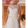 Lace Embellished A-Line Sleeveless Girls Wedding Party Dresses Size 10,Ivory