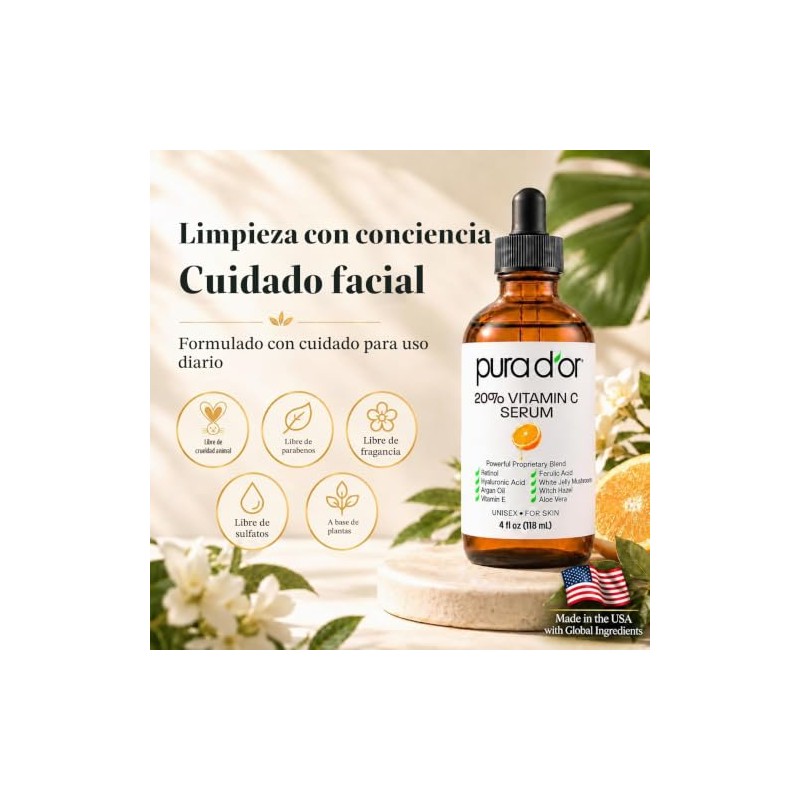 Pura D'or Vitamin C Serum, 4 Ounce