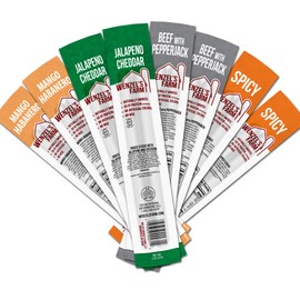 Wenzel’s Farm Meat Sticks │Snack Sticks │ Flavorful, Natural Smoked │ High Protein, Low Carb │ No MSG, Fillers, Binders, Artificial Colors │ Gluten Free | 16 sticks (8 packs of 2) | Spicy Variety Pack