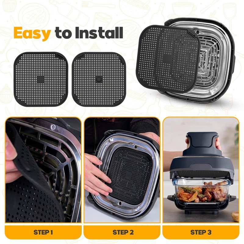 2 PCS Silicon Splatter Shield for Ninja Crispi Air Fryer