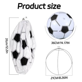 BLMHTWO 4 Pieces Inflatable Football 12.2 Inch Inflatable Footballs Kids Beach Ball Classic Black and White Football Pattern Thicken PVC Leakproof Soft Balls for Kids Beach Pool Park