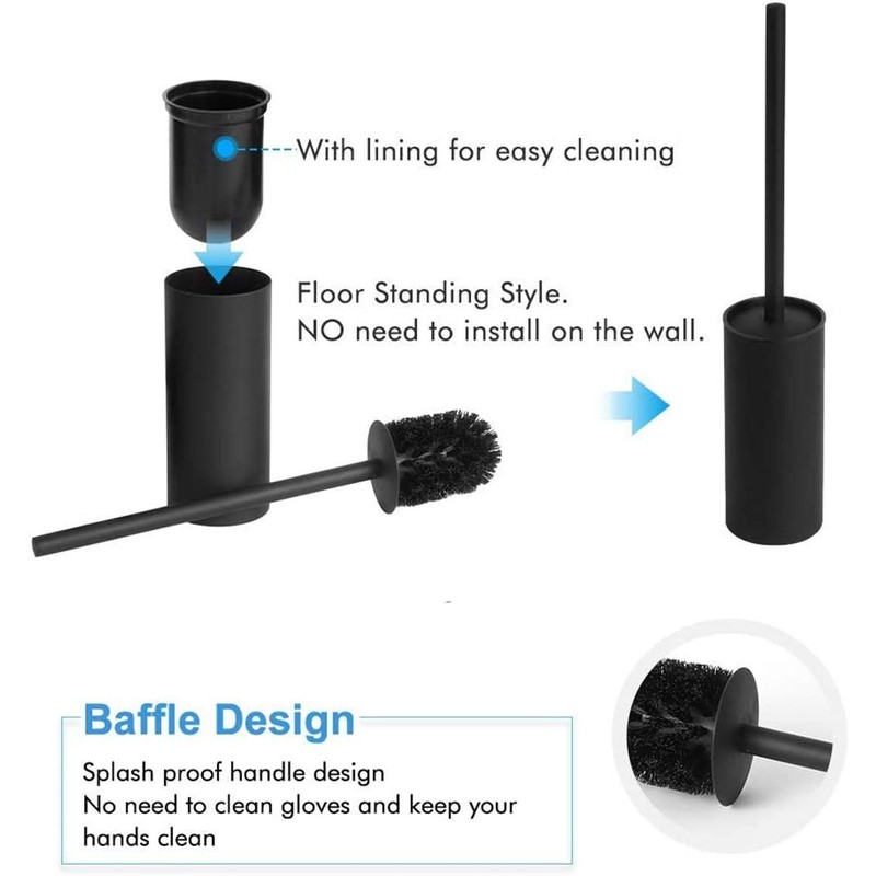 BGL Stainless Steel 304 Black Toilet Bowl Brush and Holder