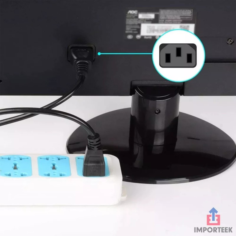 Importeek 5pz Cable Fuente Poder Corriente Monitor Computadora Pc Cpu