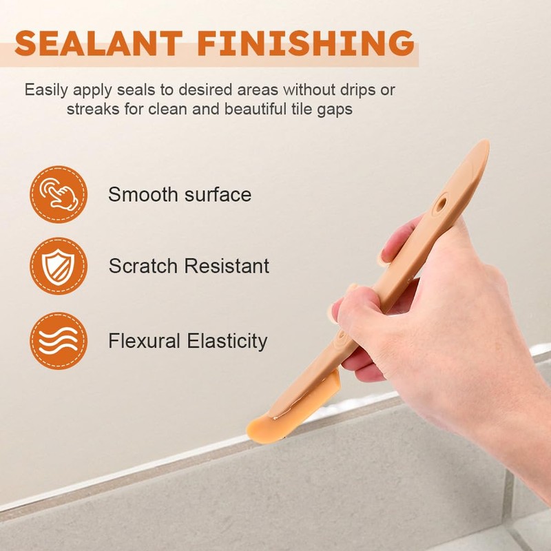 8Pcs Rubber Caulking Tool 4 Size Set, Reusable Sealant Spatula