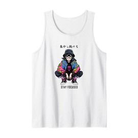 Cool Girl Stay Focused Streetwear, Kanji Japanese Aesthetics Tank Top