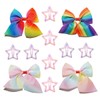 INSbobo Girls Hair Clips Set - 4 Rainbow Bows &