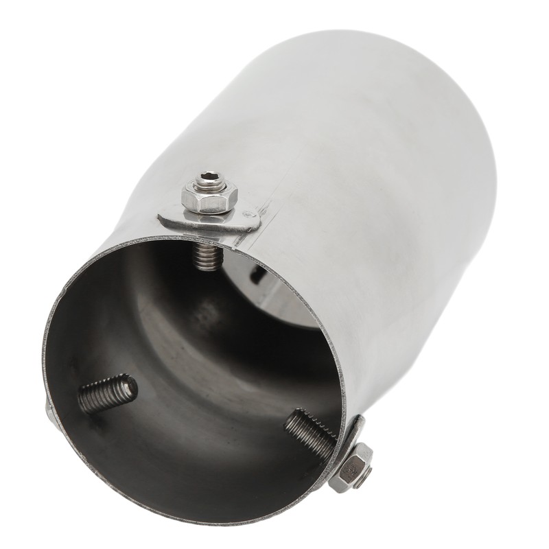 Exhaust Muffler 76mm/2.99in Mirror Polishing Stainless Steel Rear Muffler Exhaust