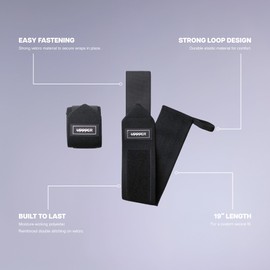 UPPPER Wrist Wraps for Weightlifting - 19" Wrist Support with Thumb Loop for Bench Press, Powerlifting, and Gym Workouts - Men & Women | Premium Fitness Gear (Sail)