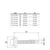 SKIR'CO Pack of 150 Galvanised Roofing Screws 4.8 x 25