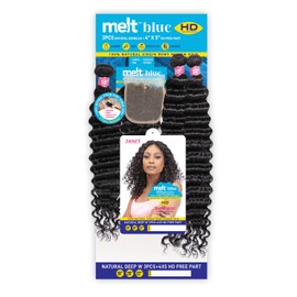 Janet Collection MELT BLUE NATURAL DEEP W 3PCS + 4X5 HD FREE PART (14" 16" 18")